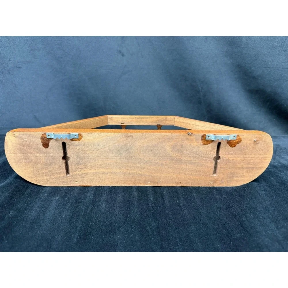 Vtg Wooden Spindle Wall Display Shelf  Knick Knack Rack Plate Display 80s 90s